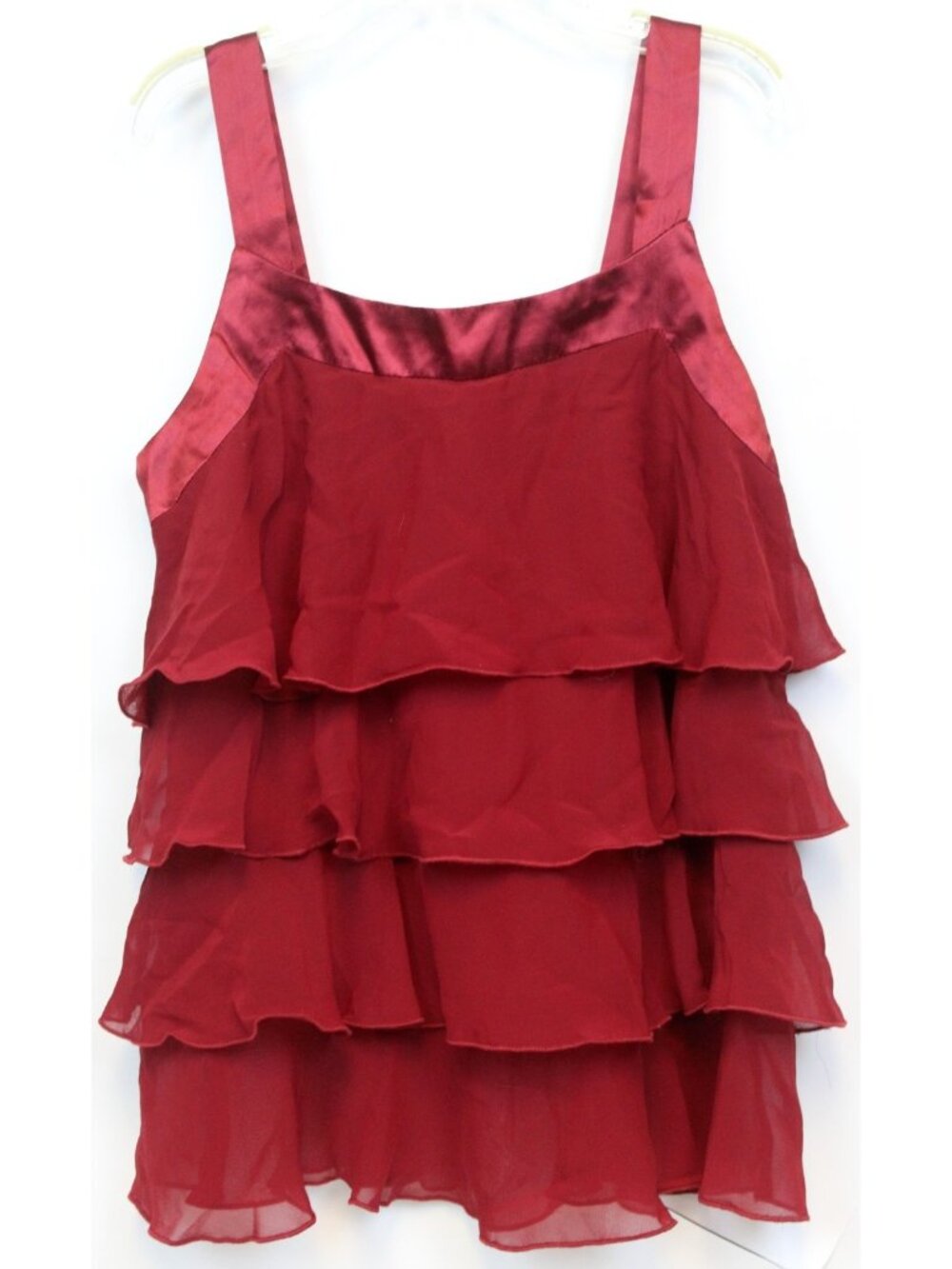 Y2K Limited too Shirt sz 12 Ruffle Layer Sheer Tank Top Christmas Holiday